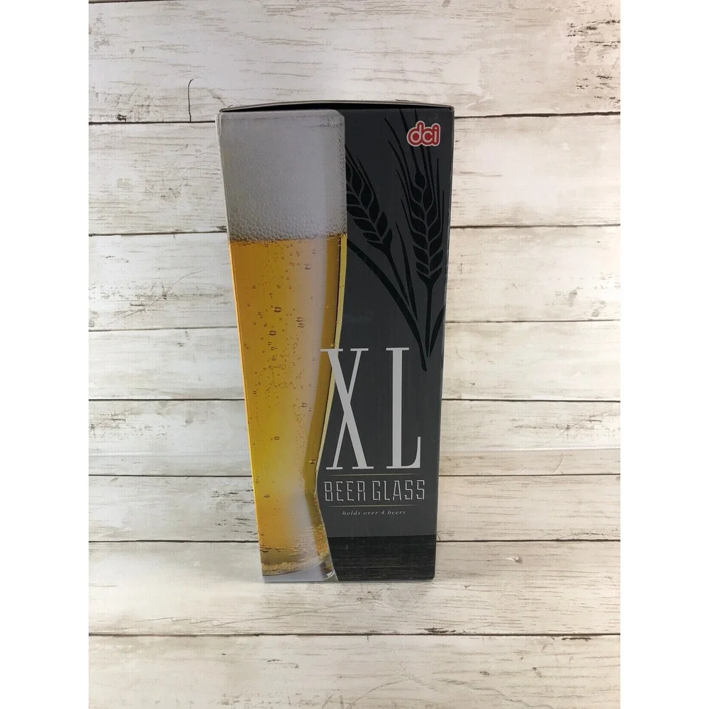 DCI XL Beer Glass 52‎ oz Oversized Novelty Giant Pilsner Glass Holds 4 Beers New